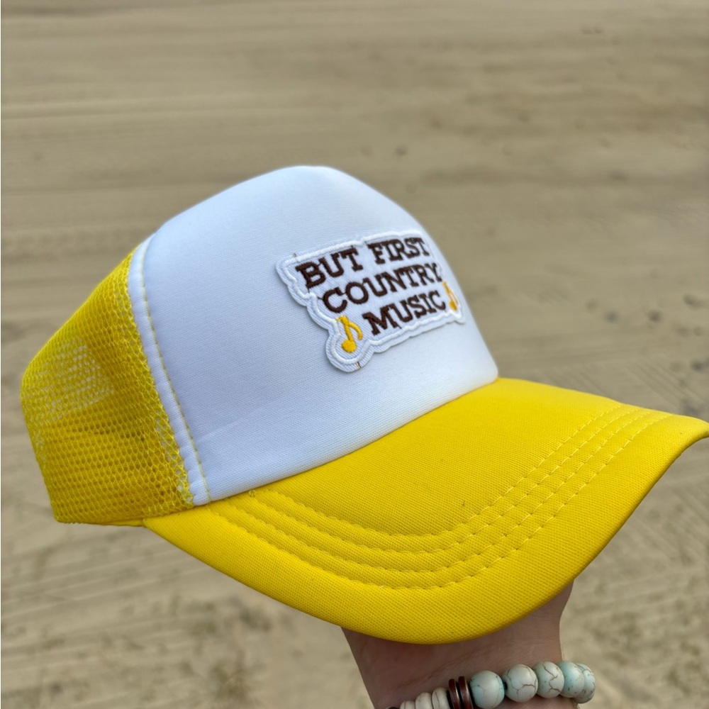 Yellow and White Trucker Hat